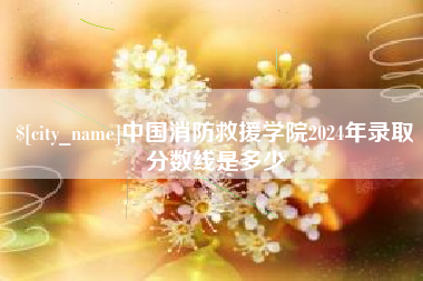 三河中国消防救援学院2024年录取分数线是多少