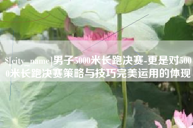 三河男子5000米长跑决赛-更是对5000米长跑决赛策略与技巧完美运用的体现