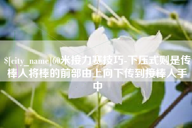 三河60米接力赛技巧-下压式则是传棒人将棒的前部由上向下传到接棒人手中